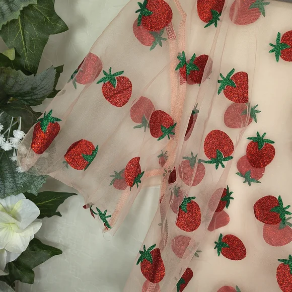 Strawberry Embroidered Sheer Top - Picture 6 of 6